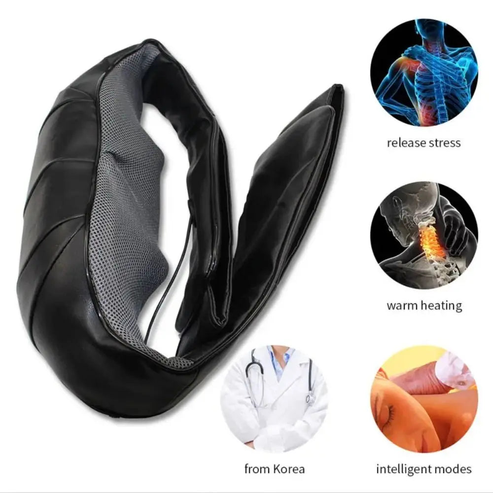 Zalloro - Heated PU Leather Kneading Massager – Infrared U-Shaped Shoulder & Neck Massage Shawl