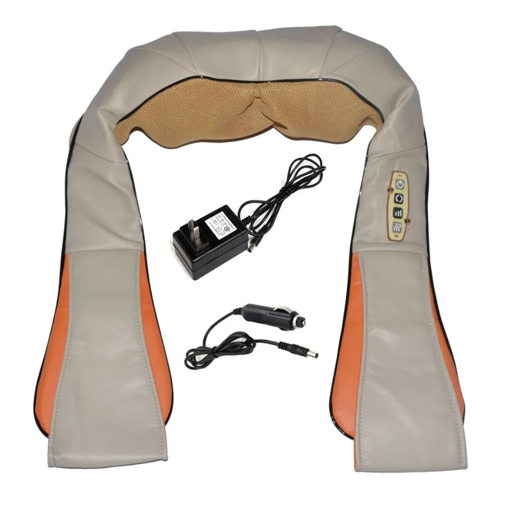 Zalloro - Heated PU Leather Kneading Massager – Infrared U-Shaped Shoulder & Neck Massage Shawl